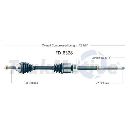 Surtrack Axle Cv Axle Shaft, Fd-8328 FD-8328